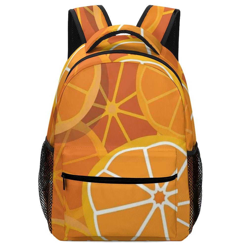 **Orange Kawaii Cute Lemon Print Backpack for School, College, Hiking & Travel - 16.5 Inch Laptop Backpack for Men & Women, Durable Diaper Bag - Perfect for Daily Commute, Outdoor Adventures & Campus Life**