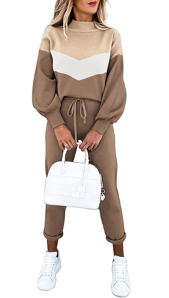 ETCYY Women's 2-Piece Lounge Set - Soft Long Sleeve Sweatshirt & Comfortable Sweatpants Outfit | Cozy Loungewear for Home, Yoga, Travel & Relaxation