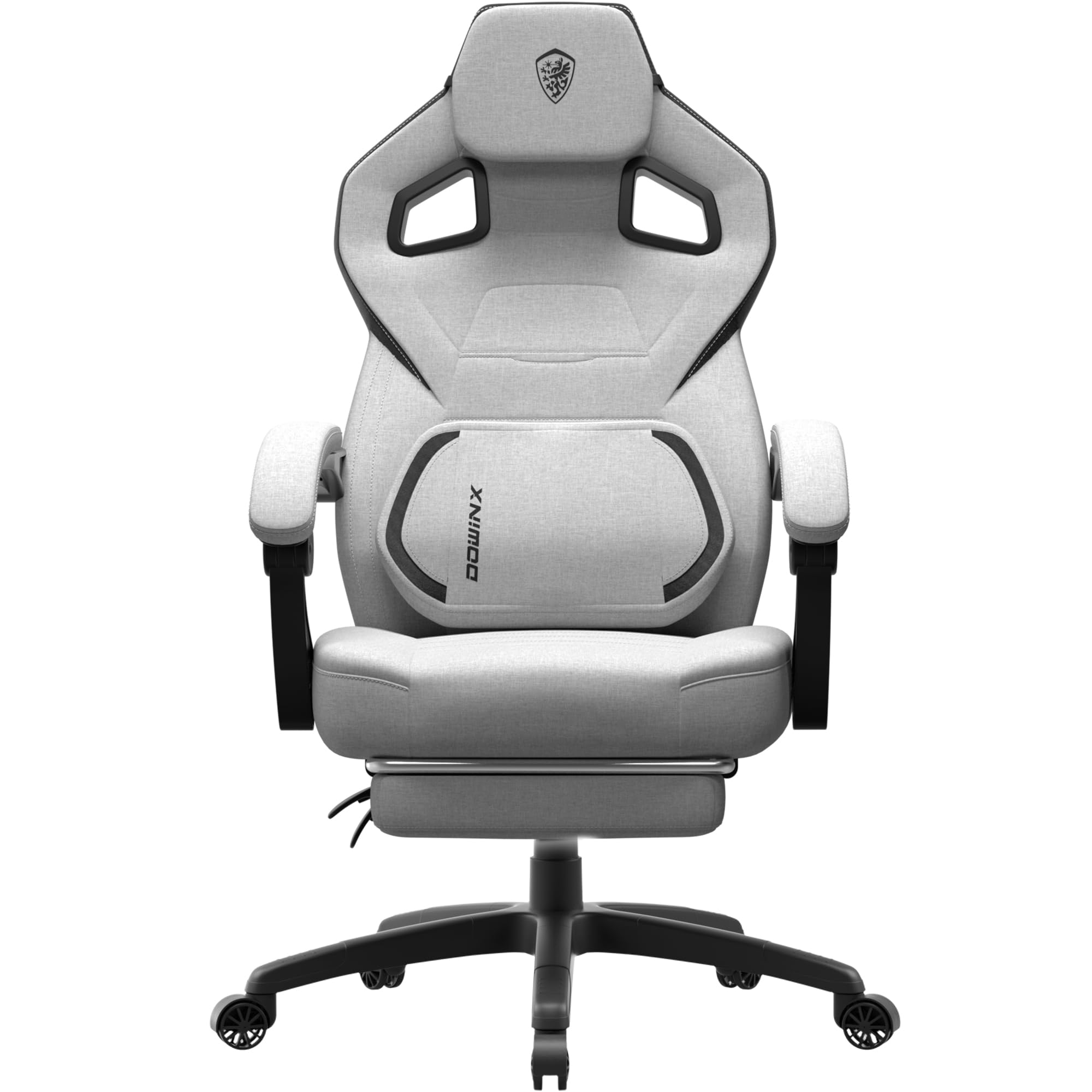 Dowinx Ergonomic Gaming Chair with Adjustable Footrest - Heavy Duty Big & Tall Computer Chair for Adults Up to 200lbs - Wide Back Support with Massage Function - Perfect for Office, Gaming & Home Workspace (Grey)