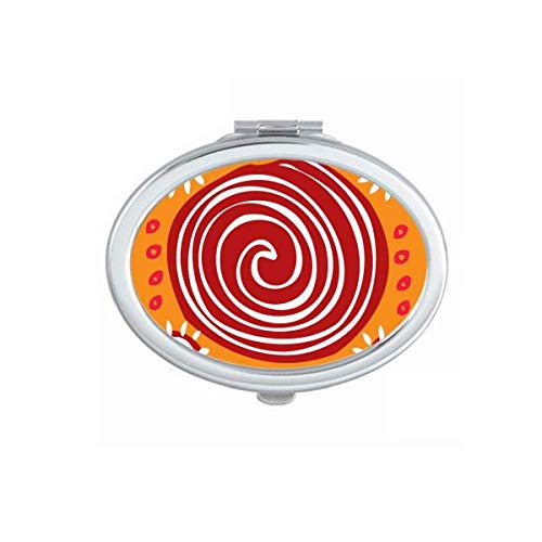 DIYthinker Red Screw Mexico Totem Ancient Civilization Mirror - Portable Folding Double-Sided Makeup Mirror with Stand (Perfect for Travel, Home Vanity & Professional Makeup Artists)