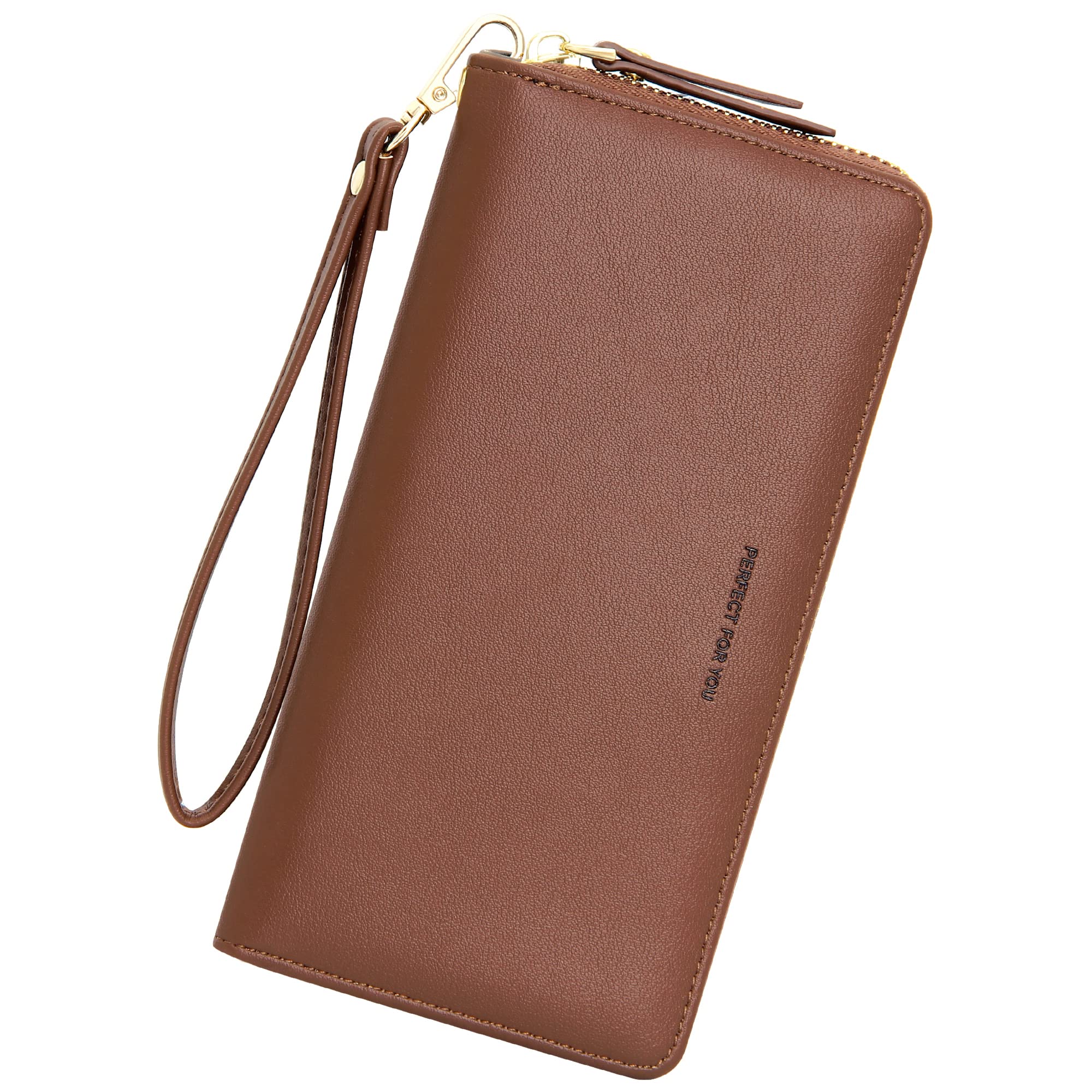 RFID Blocking Wristlet Wallet for Women - PU Leather Zip Around Phone Clutch with Card Slots | Perfect for Travel, Shopping & Everyday Use