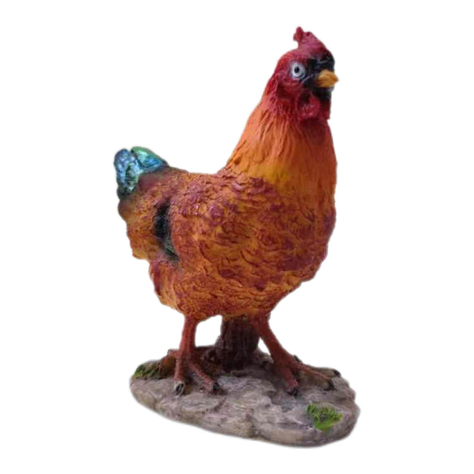 Realistic Artificial Hen Resin Statue - Handcrafted Chicken Sculpture for Yard, Lawn, Garden & Backyard Decor | Perfect Outdoor Farmhouse Ornament for Countryside, Rustic & Poultry-Themed Gardens