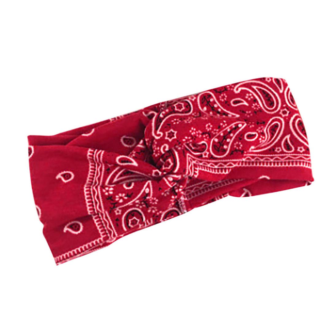 Sporty Knotted Turban Headband for Women & Girls - Stretchy Floral Yoga Hair Band for Basketball, Running, Workouts - Non-Slip Elastic Head Wrap for Active Lifestyles