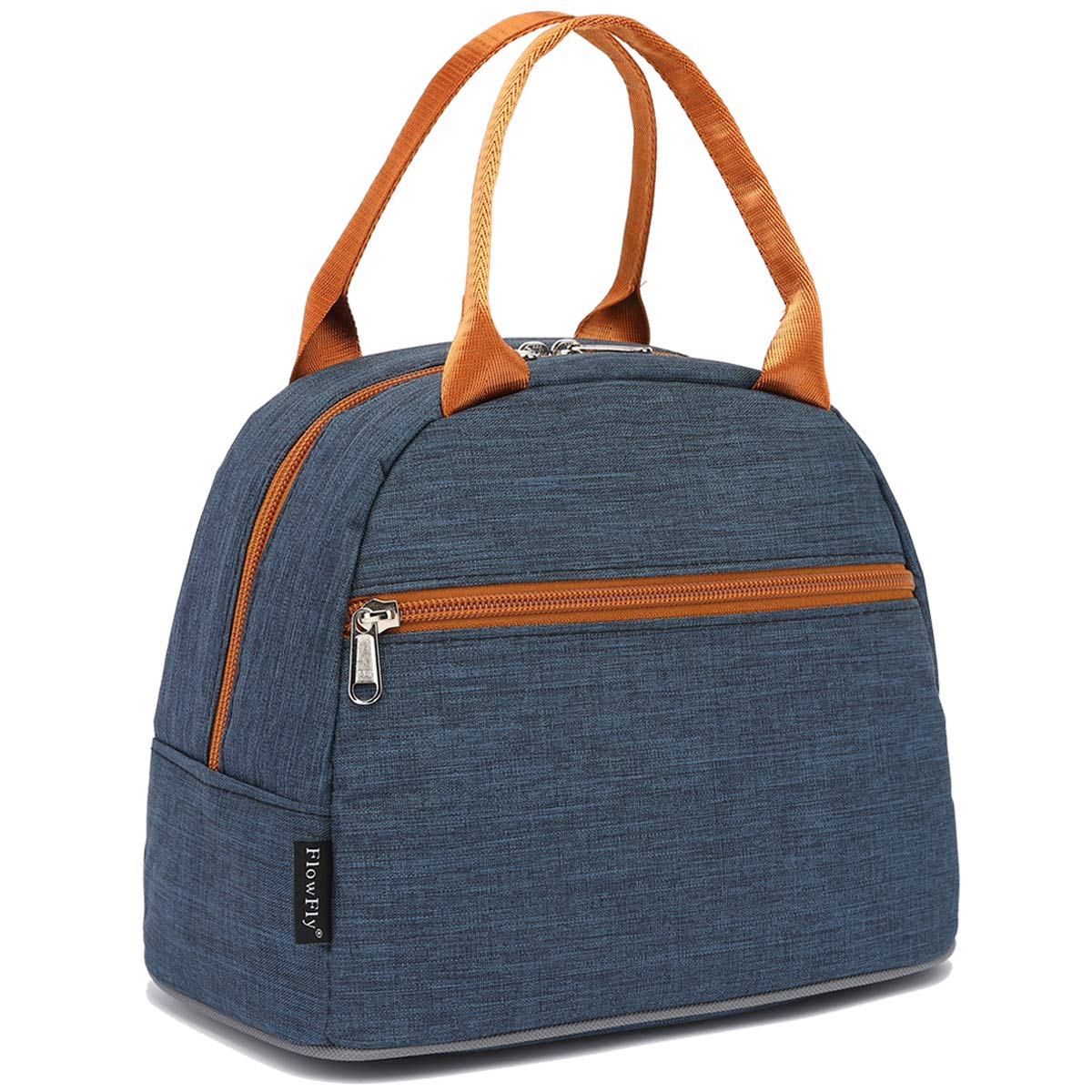 FlowFly Insulated Lunch Bag Tote - Leakproof Cooler Lunch Box Organizer for Women & Men, Navy Blue - Perfect for Work, School, Picnics & Outdoor Activities