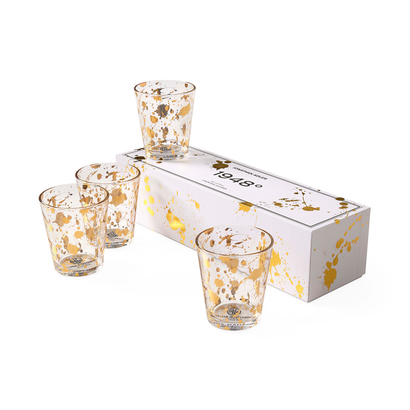 Vintage 1948 Rocks Glassware Set - 4-Piece Whiskey Glasses for Bourbon, Scotch & Cocktails - Perfect for Home Bars, Parties & Gifts
