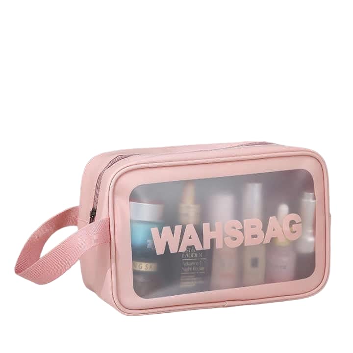 Bloriza Clear Travel Toiletry Bag for Women - 16cm Waterproof Makeup Organizer, Portable PVC Cosmetic Case for Bathroom, Gym, and Airplane Carry-On