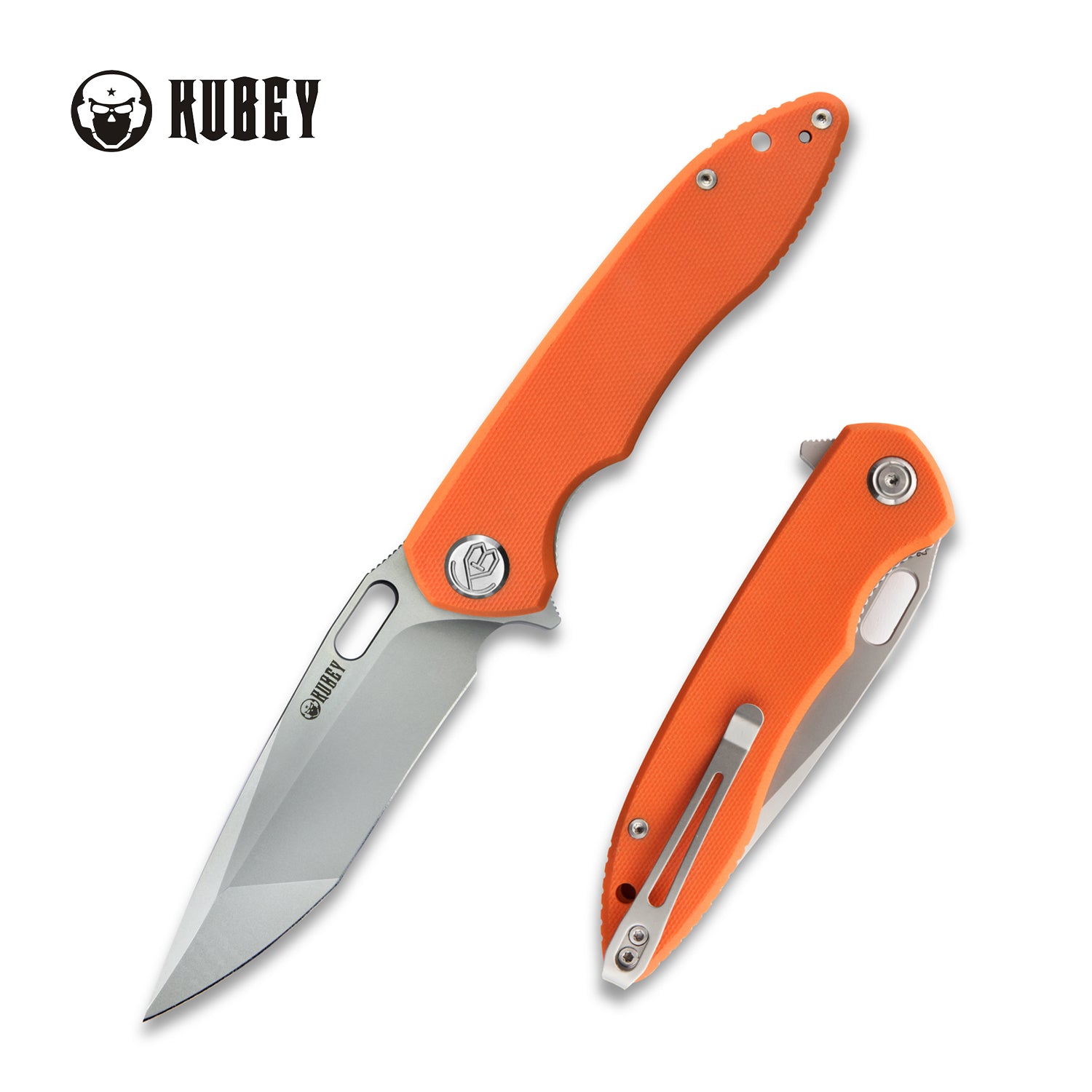 Premium Orange G10 Handle Folding Pocket Knife - 3.74