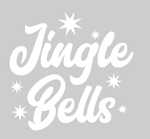 Jingle Bells Iron On Decal - DIY Christmas Crafts Transfer for Kids - White Holiday Decoration for T-Shirts, Stockings & Gifts - Perfect for Christmas Party Favors & Family Crafting