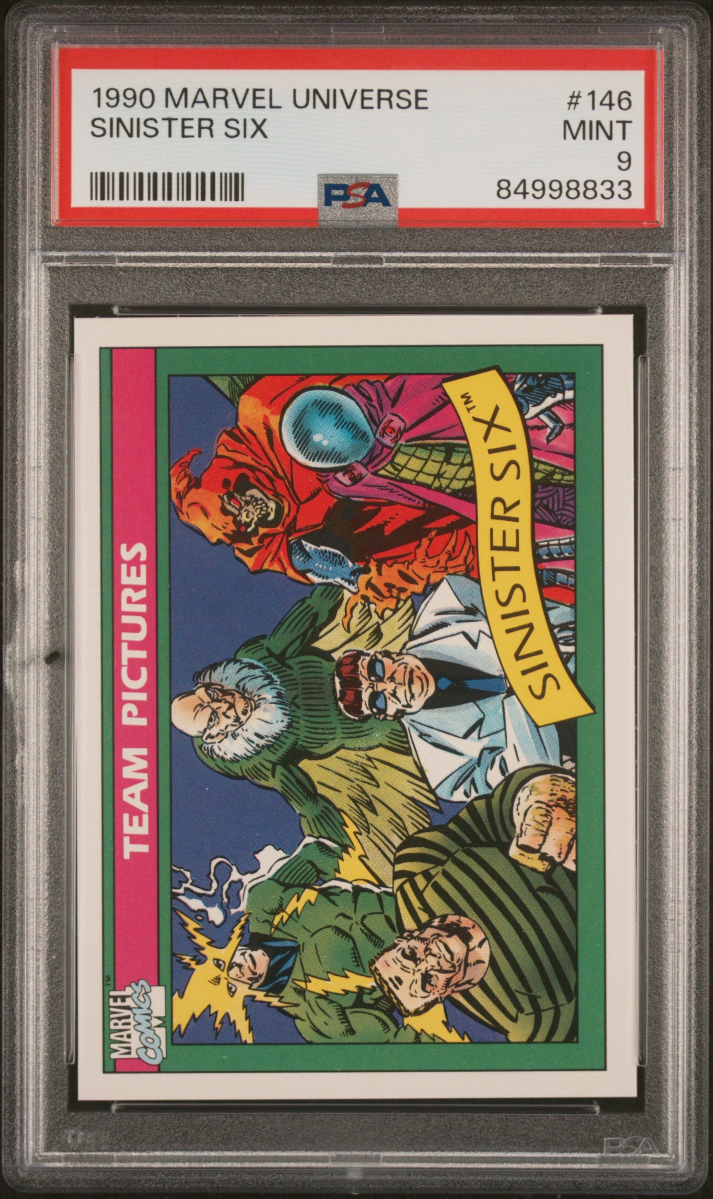 1990 Marvel Universe Sinister Six #146 PSA 9 NM-MT Trading Card - Rare Collectible for Marvel Fans & Comic Book Enthusiasts - Perfect for Display, Investment & Nostalgic Collections