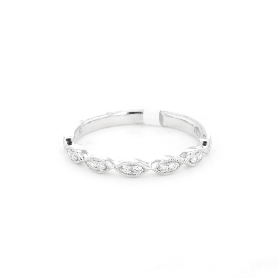 0.11 Carat Diamond Milgrain Wedding Band - Elegant Stackable Ring for Women, Perfect for Bridal, Anniversary & Everyday Wear
