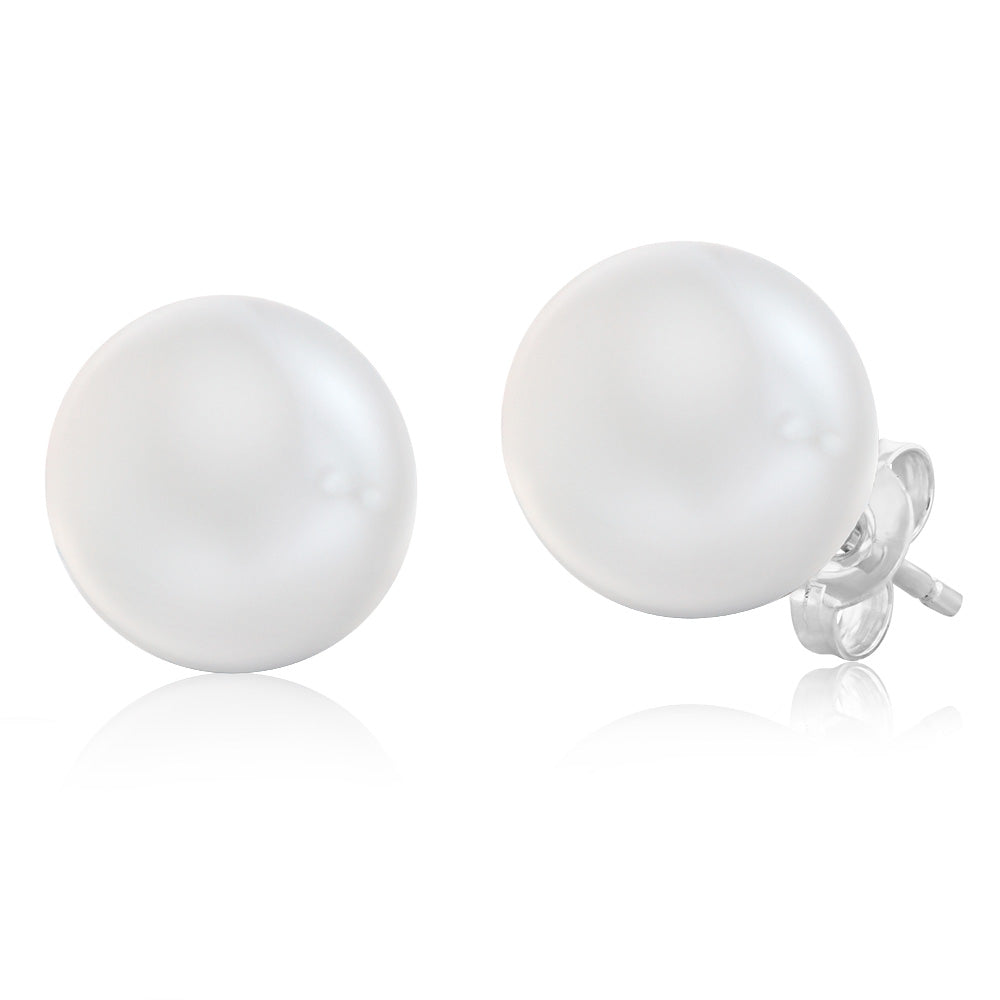 11mm White South Sea Pearl Sterling Silver Stud Earrings for Women - Elegant & Timeless Jewelry for Weddings, Parties & Everyday Wear