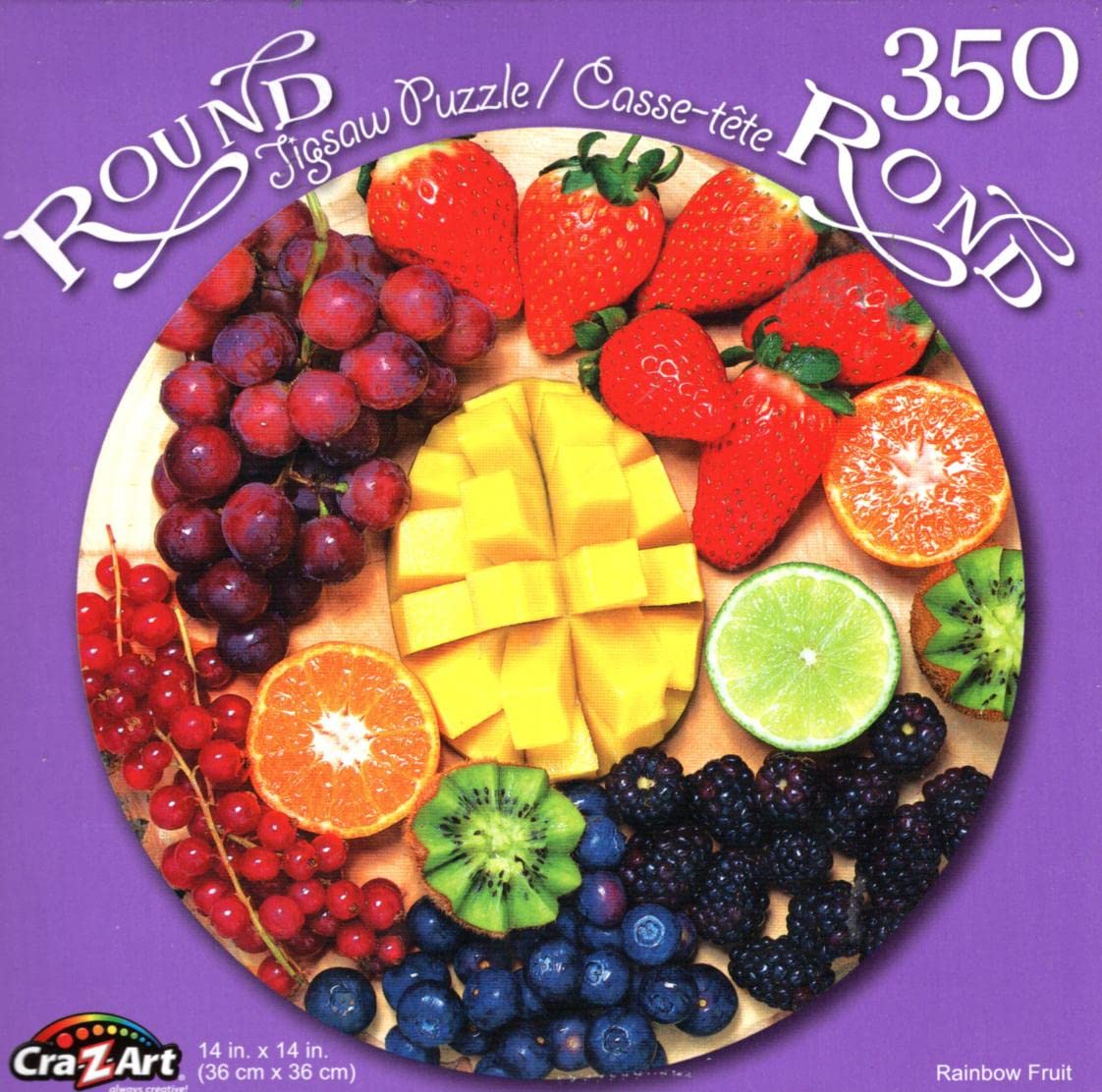 350-Piece Round Jigsaw Puzzle of Rainbow Fruits - Fun & Challenging Puzzle Game for Teens & Adults, Perfect for Family Game Night & Brain Training