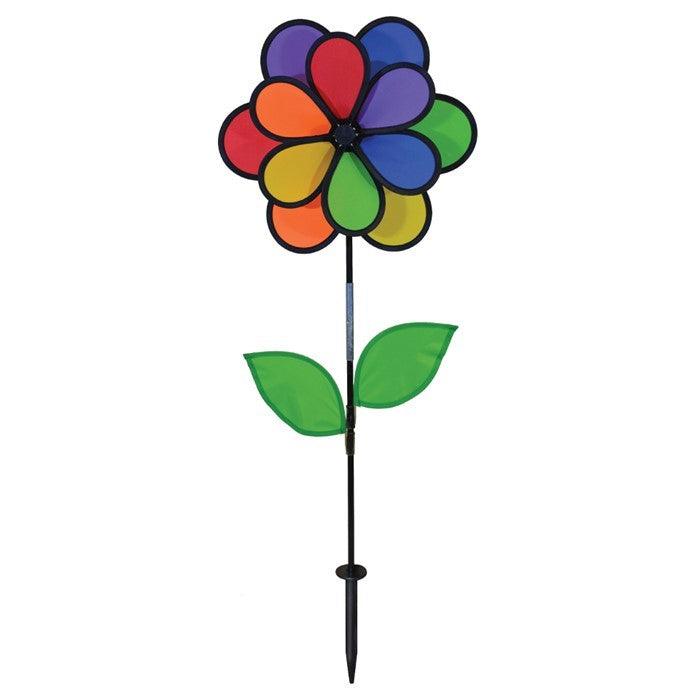 14 Rainbow Double Flower With Leaves - Artificial Silk Floral Stems for Home Decor, Wedding Centerpieces, Party Arrangements, and DIY Crafts