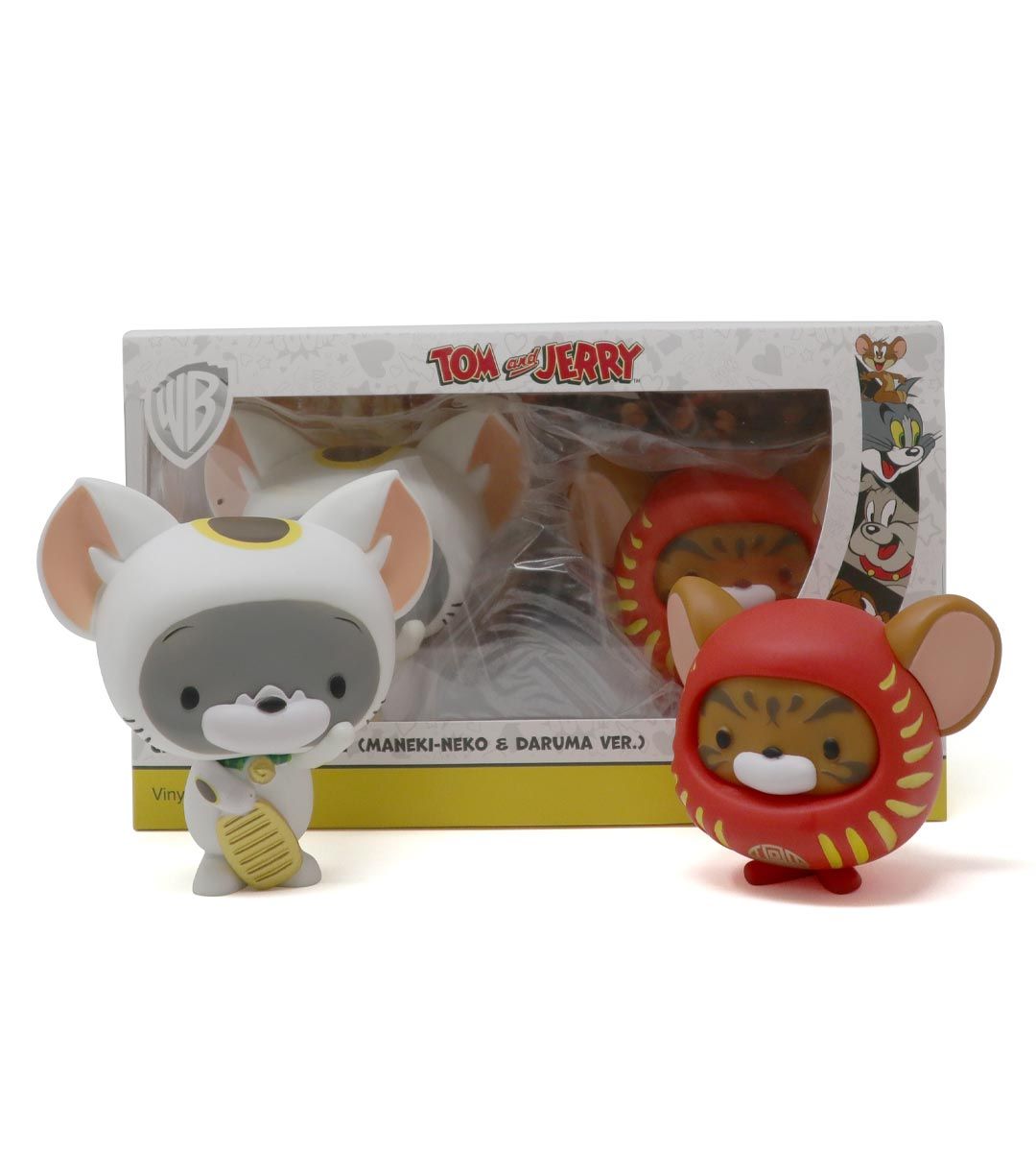 Chibi Tom & Jerry (Daruma & Maneki Neko) Cute Anime Figurine - Perfect for Home Decor, Office Desk & Gift for Anime Fans