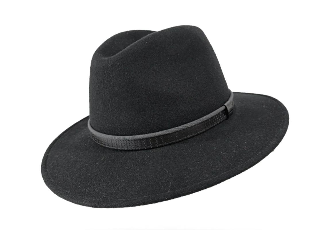 Stylish Unisex Black Wool Fedora Hat with Wide Brim - Perfect for Outdoor Events, Fashion Accessories & Sun Protection