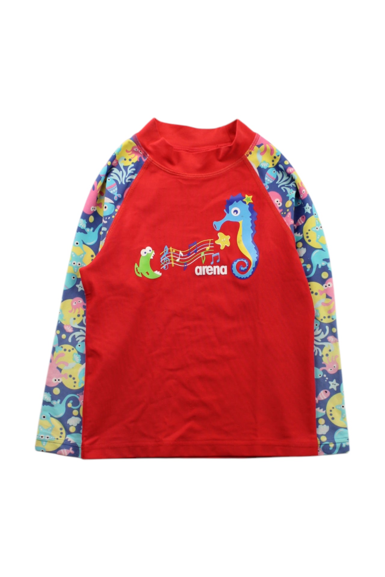 Arena Seahorse Rash Guard for Kids Size 4T - UPF 50+ Sun Protection Swim Shirt for Boys & Girls - Perfect for Swimming, Surfing, and Beach Activities
