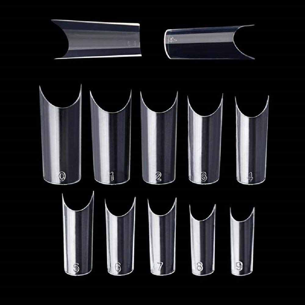 Premium 500pcs Clear Square Fake Nails - Acrylic C Curve False Nails for Gel Polish & Nail Art | Perfect for French Manicure, Salon Use & DIY Home Nail Designs