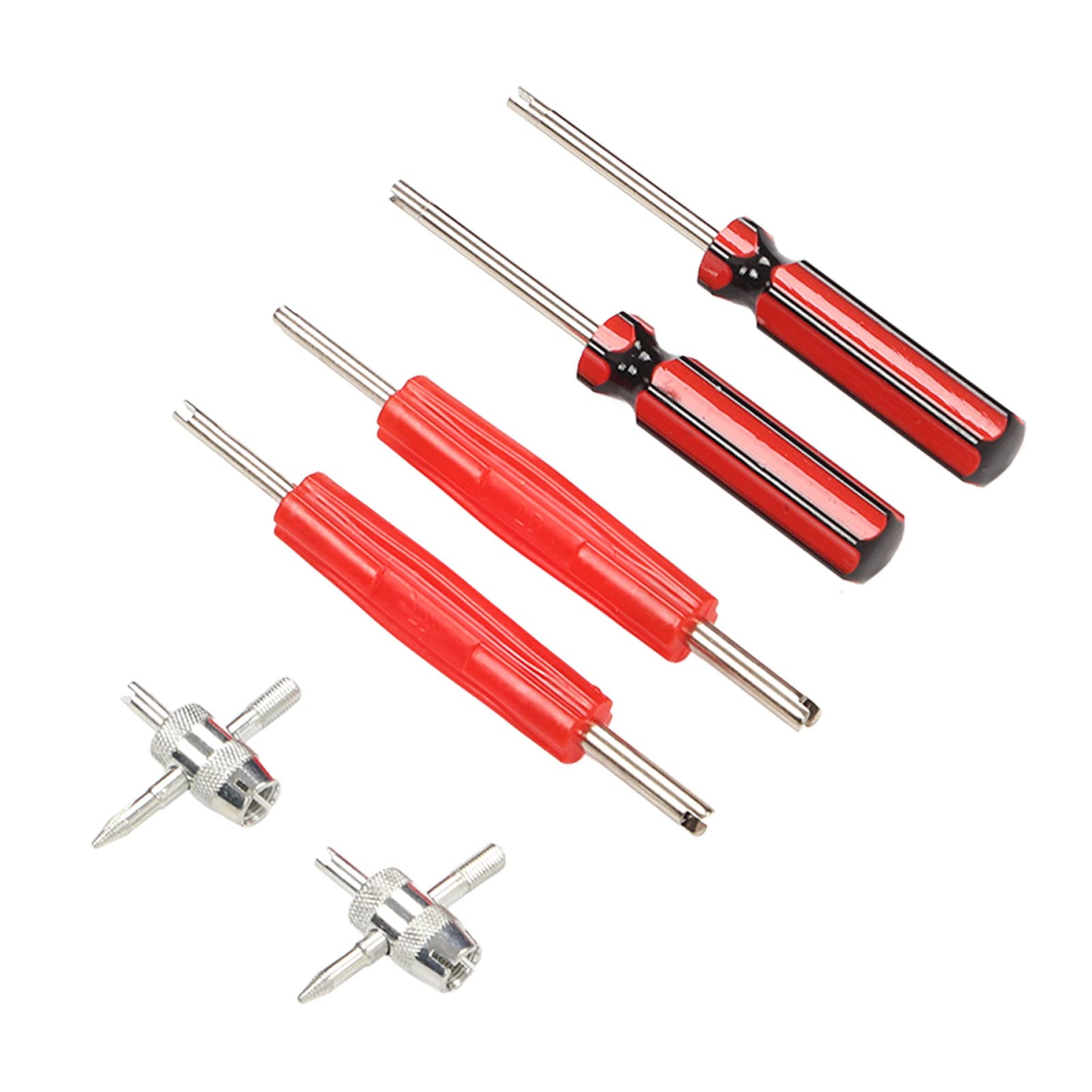 6-Piece Tire Valve Stem Core Tool Kit - Dual & Single Head Valve Core Remover for RV, Car, Bike & Motorcycle Tires - Essential for Tire Repair & Maintenance on the Road