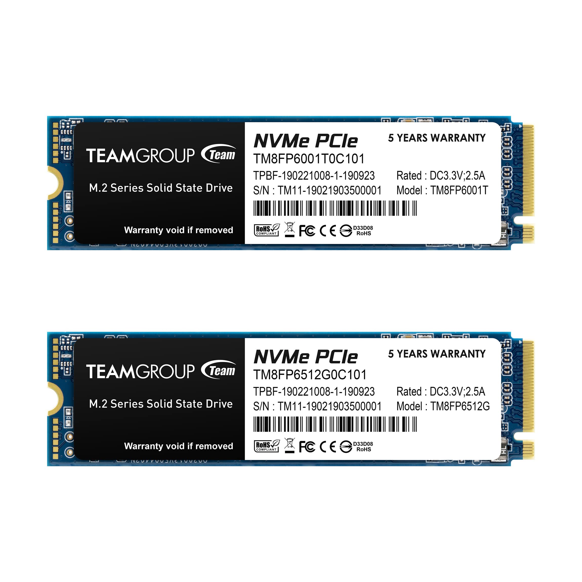 TEAMGROUP MP33 1TB 2 Pack SLC Cache 3D NAND TLC NVMe 1.3 PCIe Gen3x4 M.2 2280 Internal SSD - 1800MB/s Read 1500MB/s Write - Compatible with Laptop & Desktop PC - Perfect for Gaming, Video Editing & Fast Boot Times