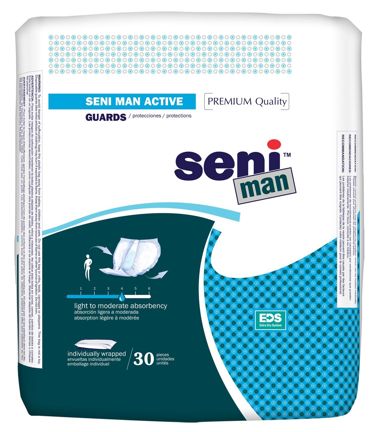 Seni Man Active Guards - 360 Count | Premium Adult Diapers for Active Men | Ideal for Sports, Travel & Daily Use