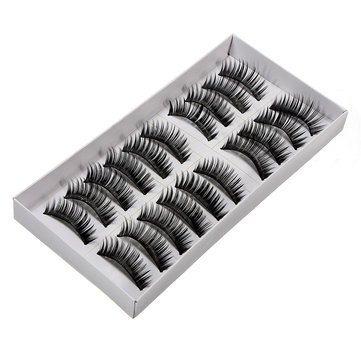 10 Pairs Black Long Volume False Eyelashes - Natural Looking Dramatic Eye Makeup for Parties, Weddings & Special Occasions