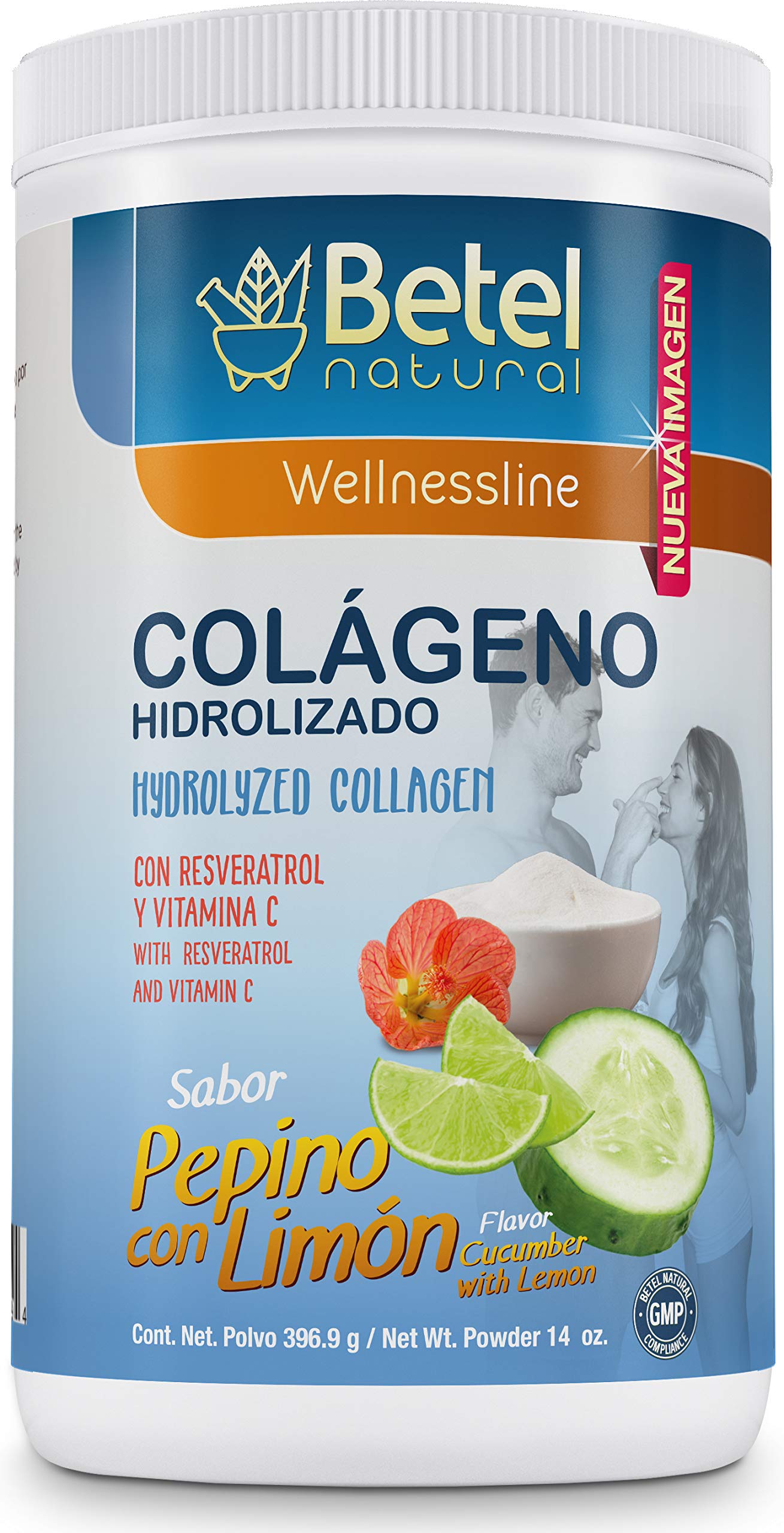 Premium Hydrolyzed Collagen Powder for Skin, Hair & Nails - Natural Betel Collagen (Colageno) with Cucumber Lime Flavor | Supports Joint Health & Anti-Aging | Perfect for Smoothies, Coffee & Daily Wellness Routine