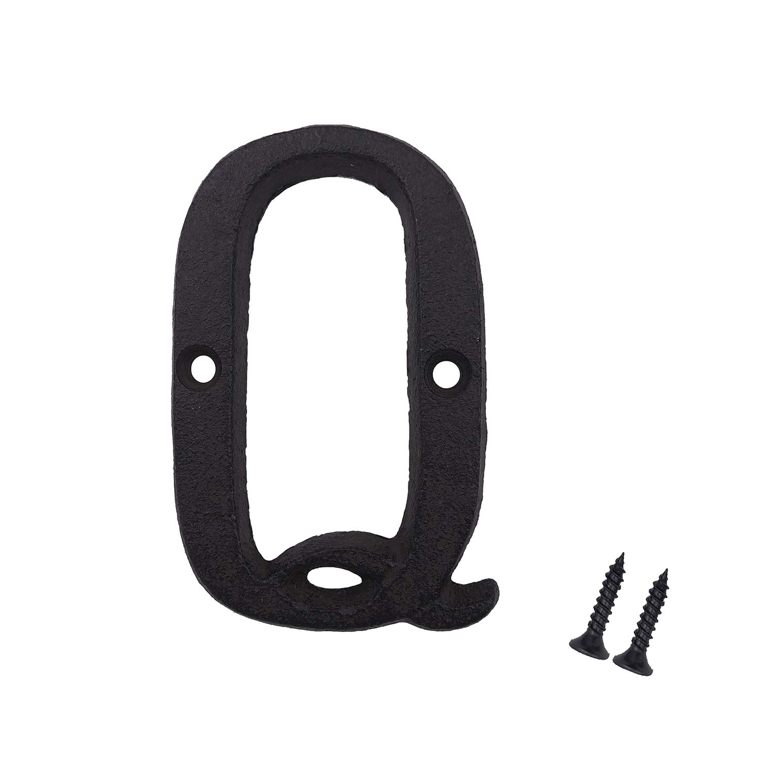 3 Inch Cast Iron Mailbox Letters - House Address Numbers & Letters (Letter Q) for Home, Porch, and Garden Decor