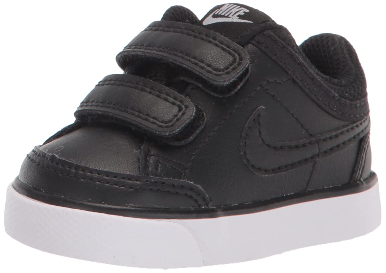 Nike Capri 3 Leather (TDV) 579949 014 Black/Black-White Baby Shoes - Comfortable & Stylish First Walkers for Infants - Perfect for Everyday Wear, Playtime & Special Occasions