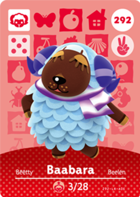 Baabara Animal Crossing Amiibo Card - Series 3 Collectible Trading Card for Nintendo Switch | Perfect for Gaming, Collecting & Trading with Friends