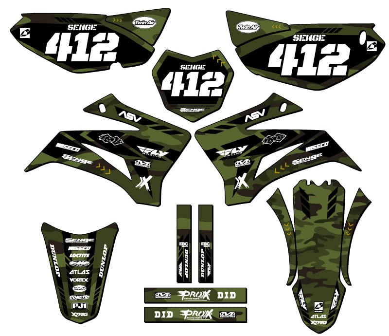 2008-2025 Yamaha TTR 125 Apache Green Senge Graphics Complete Kit with Rider I.D. - Dirt Bike Decal Sticker Set for Off-Road Motocross & Trail Riding