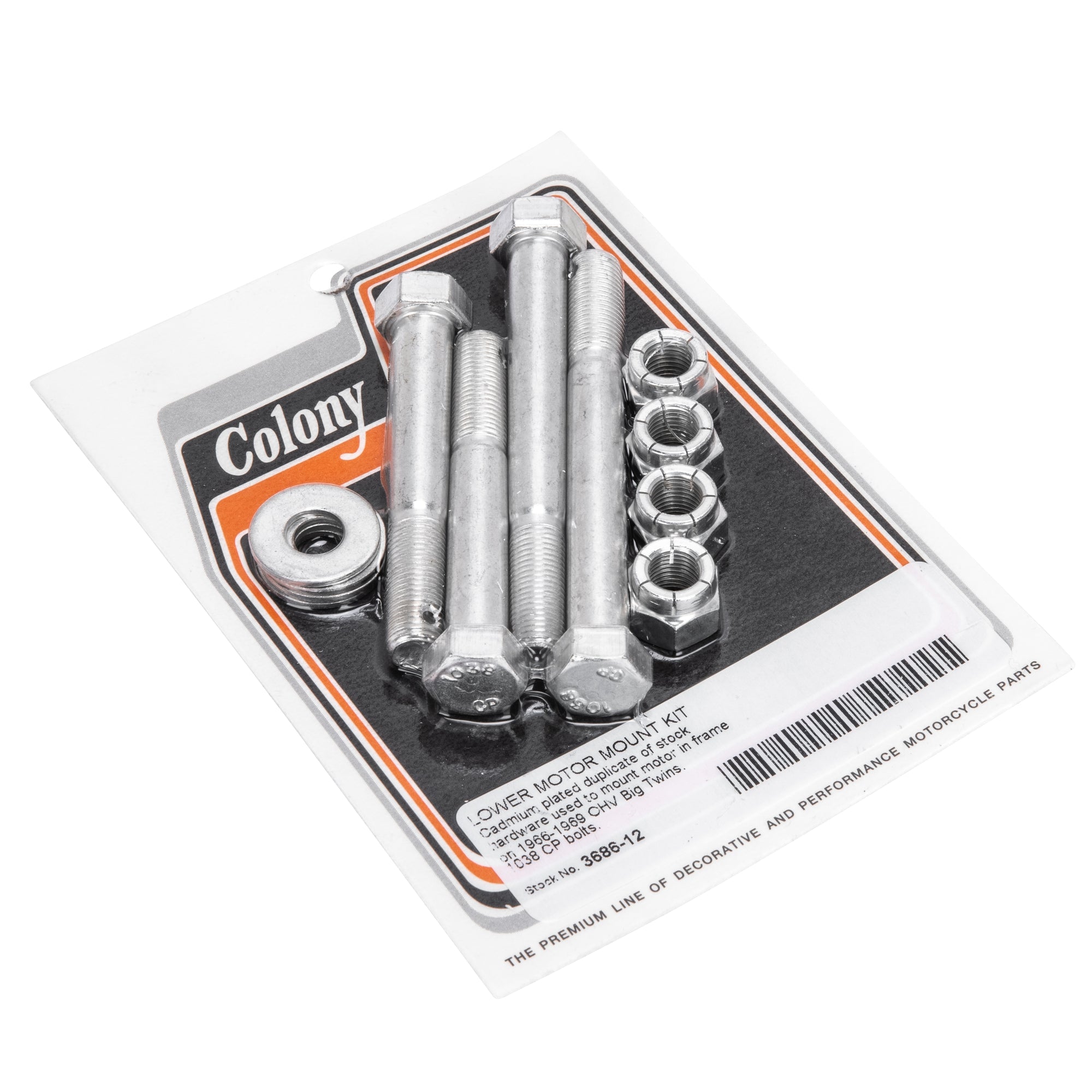 1966-1969 Harley Davidson OHV Big Twins 12 Lower Motor Mount Kit - CAD Plated - Durable Replacement for Smooth Ride & Engine Stability - Perfect for Classic Bike Restoration & Maintenance