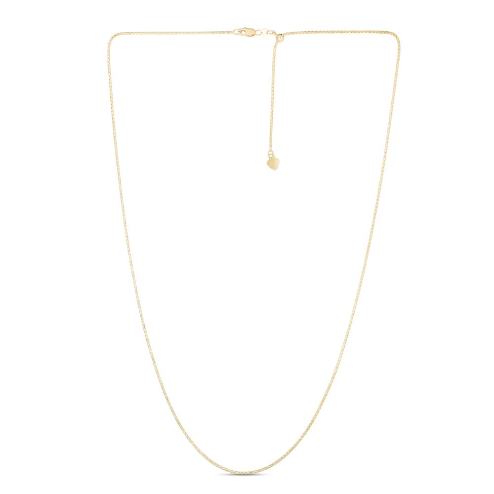 14K Gold 1.3mm Adjustable Popcorn Chain Necklace for Women - Dainty Layering Jewelry for Everyday Wear & Special Occasions