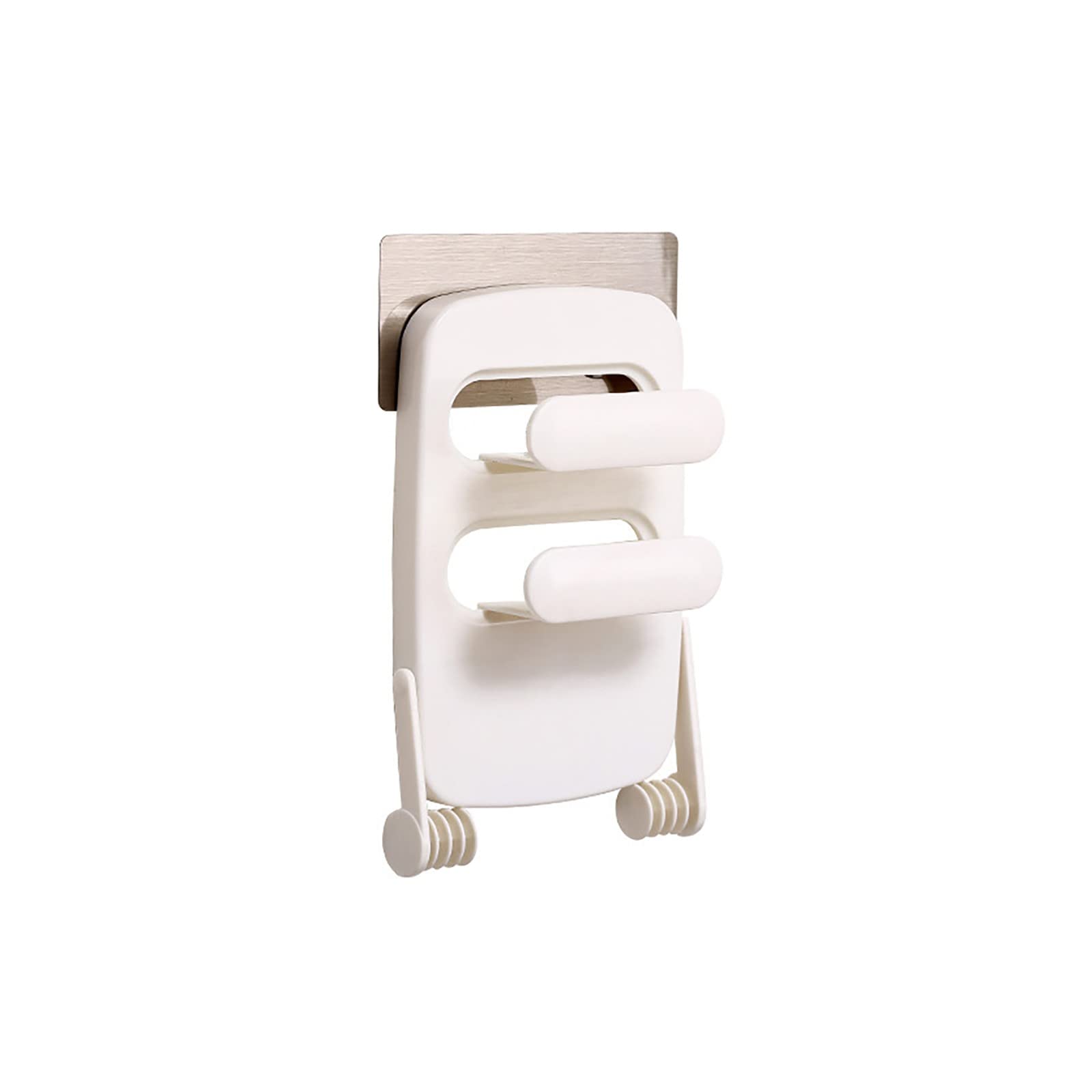 Vickyleb Multifunctional Refrigerator Tissue Holder with Storage Stand - Kitchen Paper Roll Holder & Organizer Box for Countertop (White, One Size) - Perfect for Kitchen, Bathroom, and Office Organization
