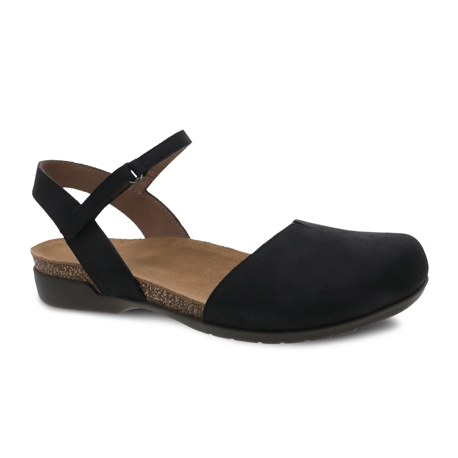 Dansko Rowan Backstrap Sandal for Women - Comfortable Black Nubuck Leather Sandals | Perfect for Summer, Beach, Travel & Casual Outings