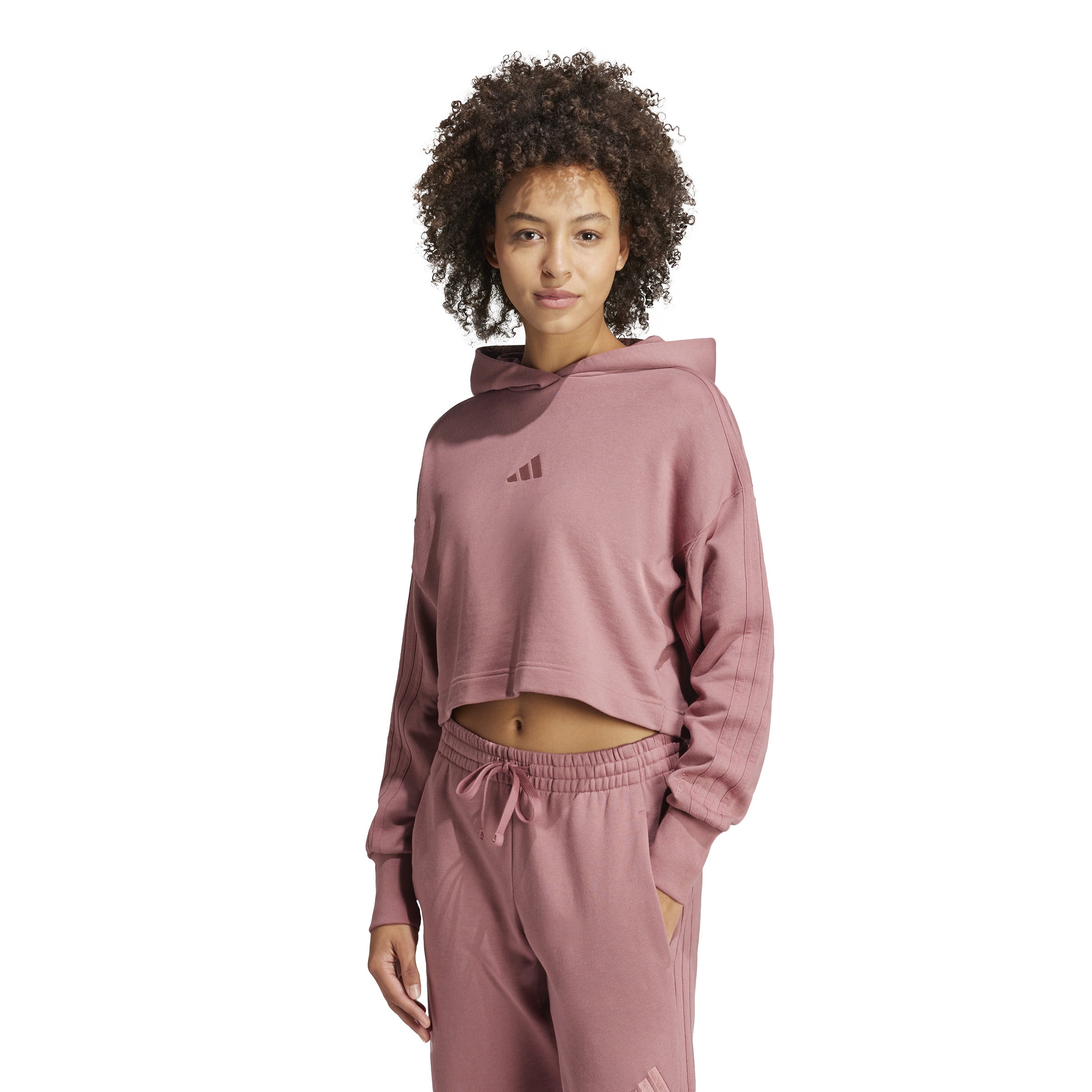 Adidas Women's All SZN French Terry 3 Stripes Hoodie - Comfortable Pullover Sweatshirt for Casual Wear, Gym & Outdoor Activities