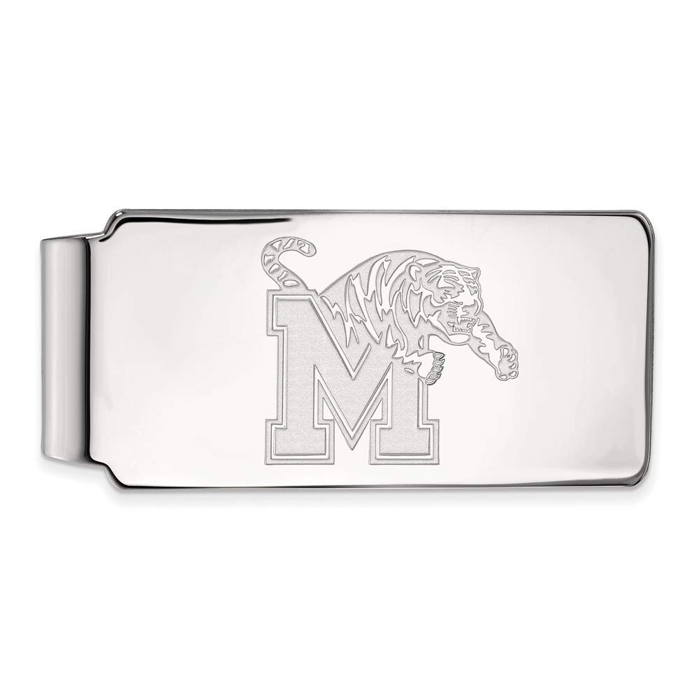 Roy Rose Jewelry Sterling Silver Money Clip - University of Memphis Logo Engraved - Perfect Gift for Graduates, Alumni & Fans - Ideal for Cash, Credit Cards & ID Organization