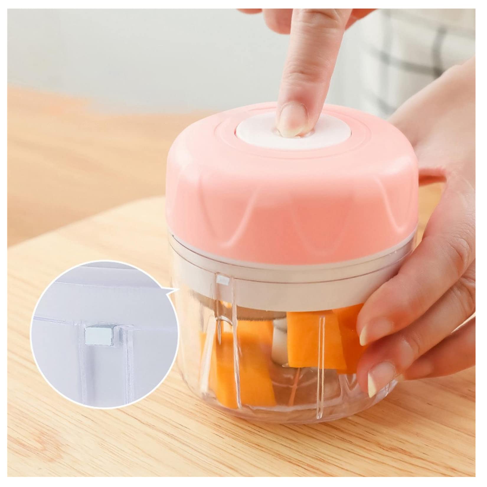 Electric Mini Garlic Chopper - Portable Cordless Food Processor for Ginger, Onion, Chili, Vegetables, Fruits, Meat & Nuts | Perfect for Kitchen, Camping, Travel & Quick Meal Prep