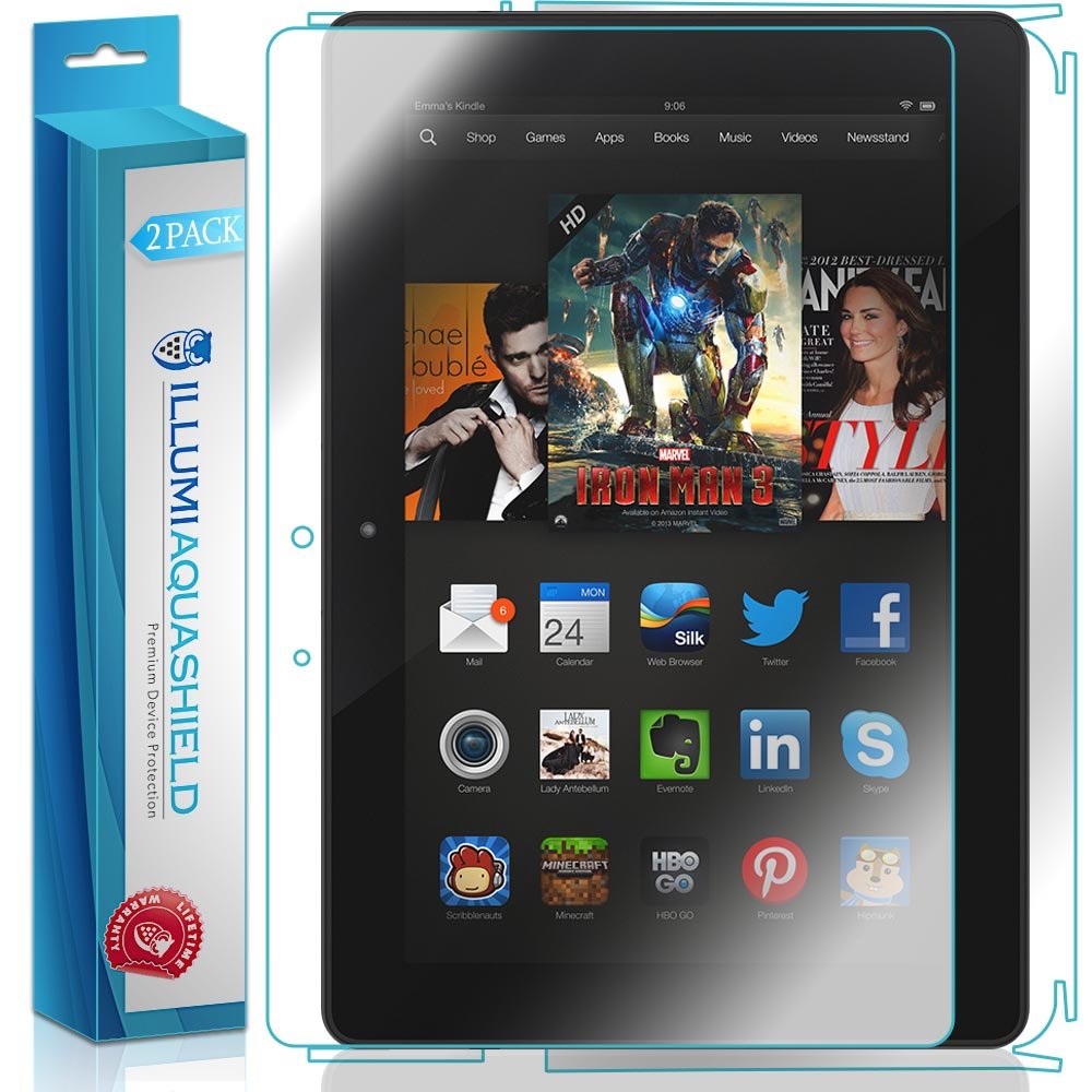 Amazon Kindle Fire HDX 8.9 Inch Screen Protector (2-Pack) - HD Clear TPU Film with No-Bubble Technology | Front & Back Protection | Perfect for Reading, Gaming & Travel