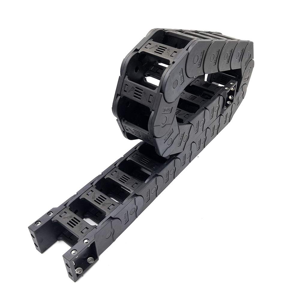 WQAZ 30x103mm Drag Chain 1 Meter with End Connector - Heavy Duty CNC Router Machine Cable Carrier for Cable Management | Perfect for CNC Machines, 3D Printers, and Industrial Automation Equipment