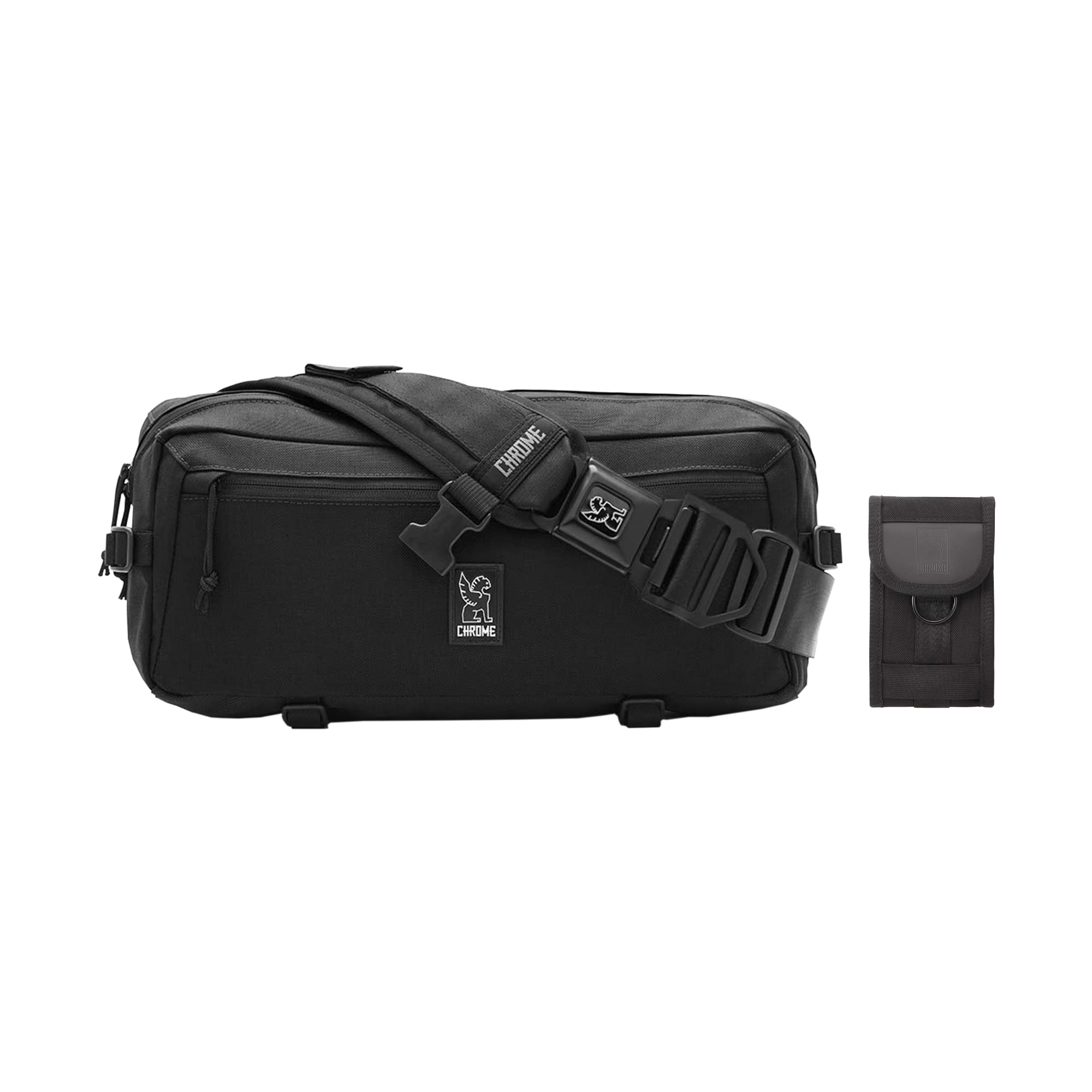 Chrome Industries Kadet Sling Messenger Bag 9L - Waterproof Crossbody Bag with Phone Case - Black - Perfect for Commuting, Travel & Urban Exploration