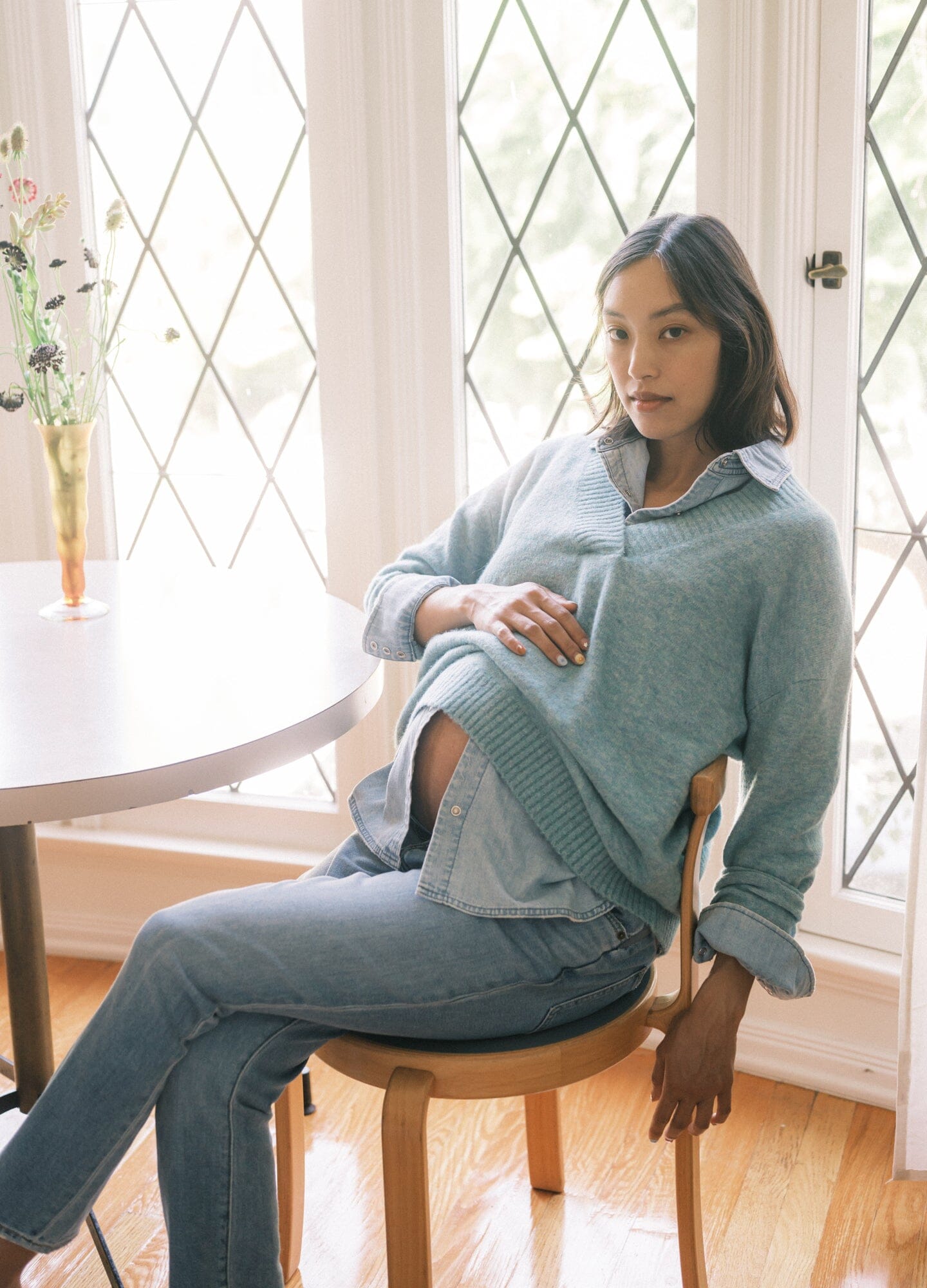 Mina V-Neck Sweater for Women - Soft & Comfortable Knit Pullover - Perfect for Casual Wear, Office & Fall Outfits