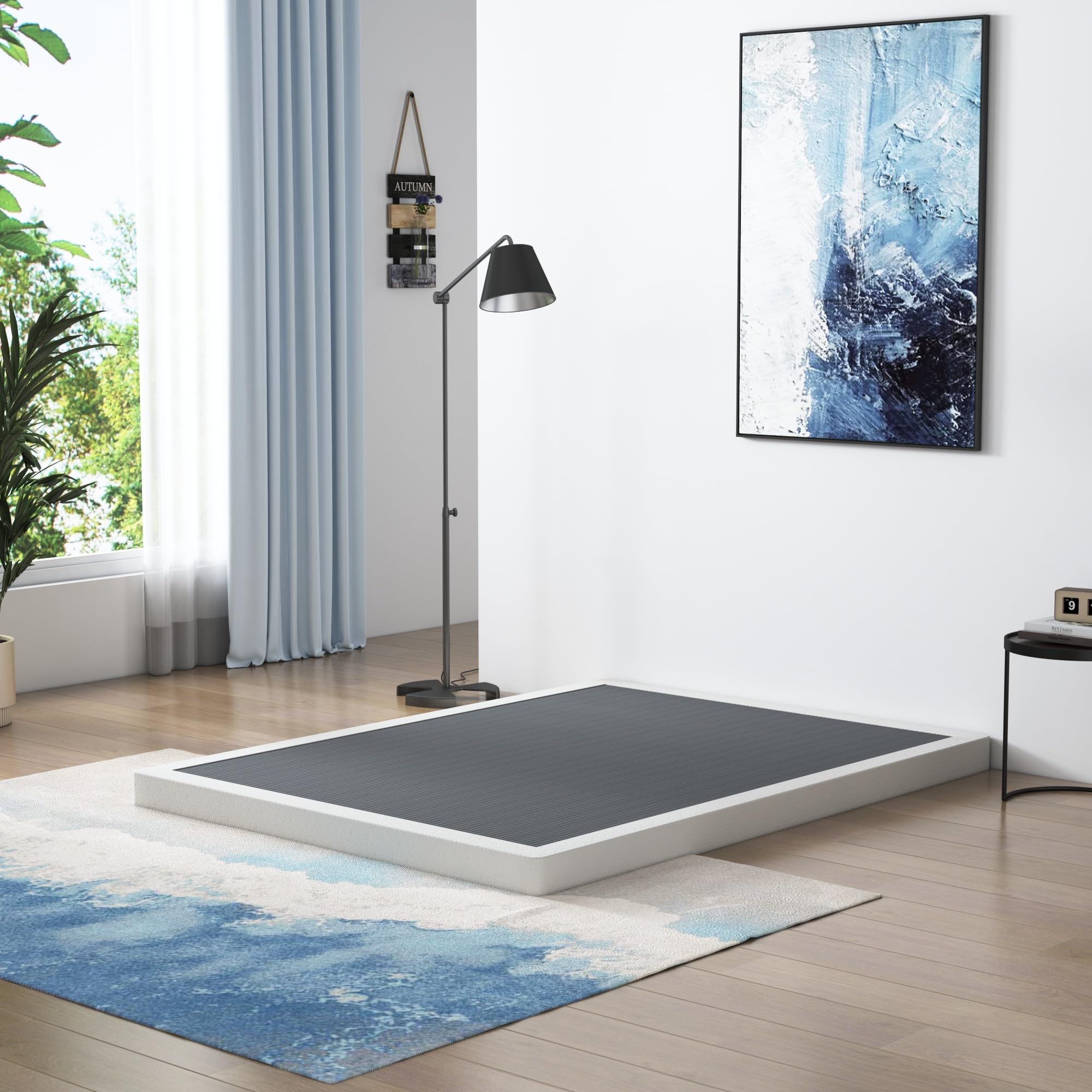 Low Profile 3 Inch Box Spring for King Size Bed - Heavy Duty Metal Mattress Foundation with Non-Slip Design, Easy Assembly - Perfect for Platform Beds, Adjustable Bases & Bedroom Upgrades