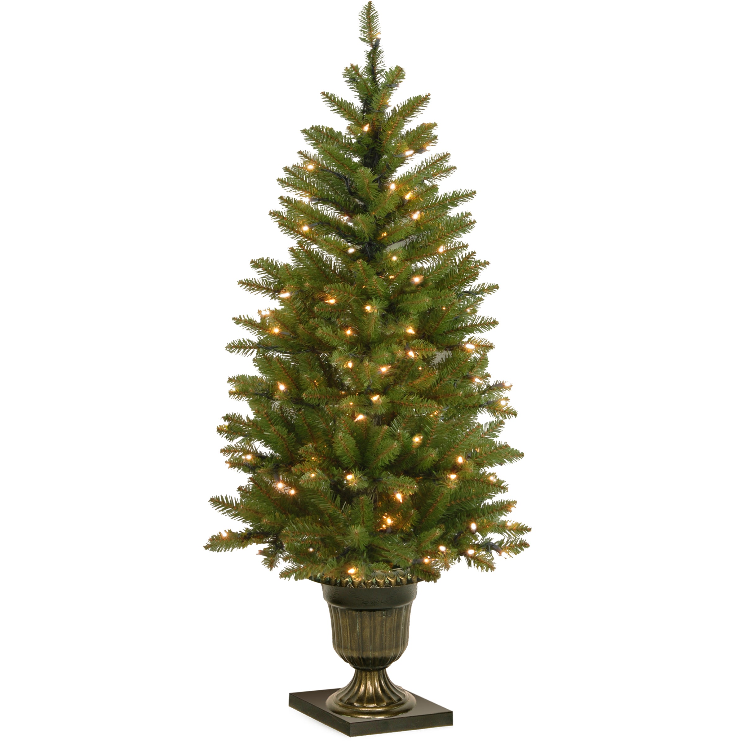 4 ft Pre-Lit Dunhill Fir Artificial Christmas Tree with Clear Lights - Perfect for Indoor Entryway, Living Room, and Holiday Decorations