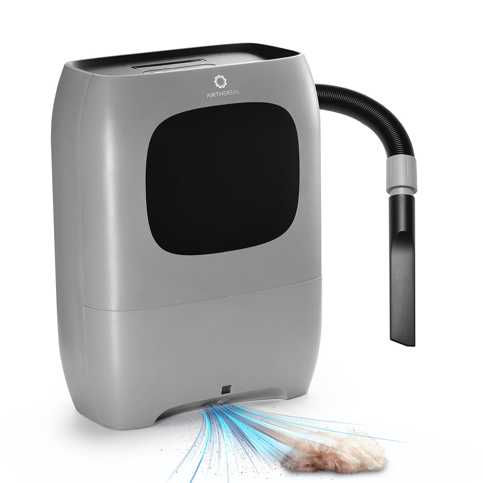 AIRTHEREAL T1 Touchless Automatic Dustpan Vacuum - 2 Modes (Ultra Fast & Powerful) | 20KPa Max Suction Corded Canister Vacuum for Pet Hair, Food Crumbs, Dirt | Ideal for Salon, Kitchen & Home Cleaning