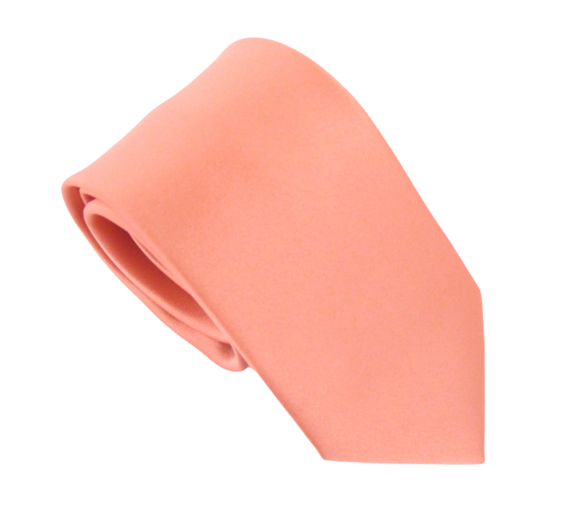 Men's Coral Satin Necktie - Elegant Formal Silk Tie for Weddings, Business & Special Occasions