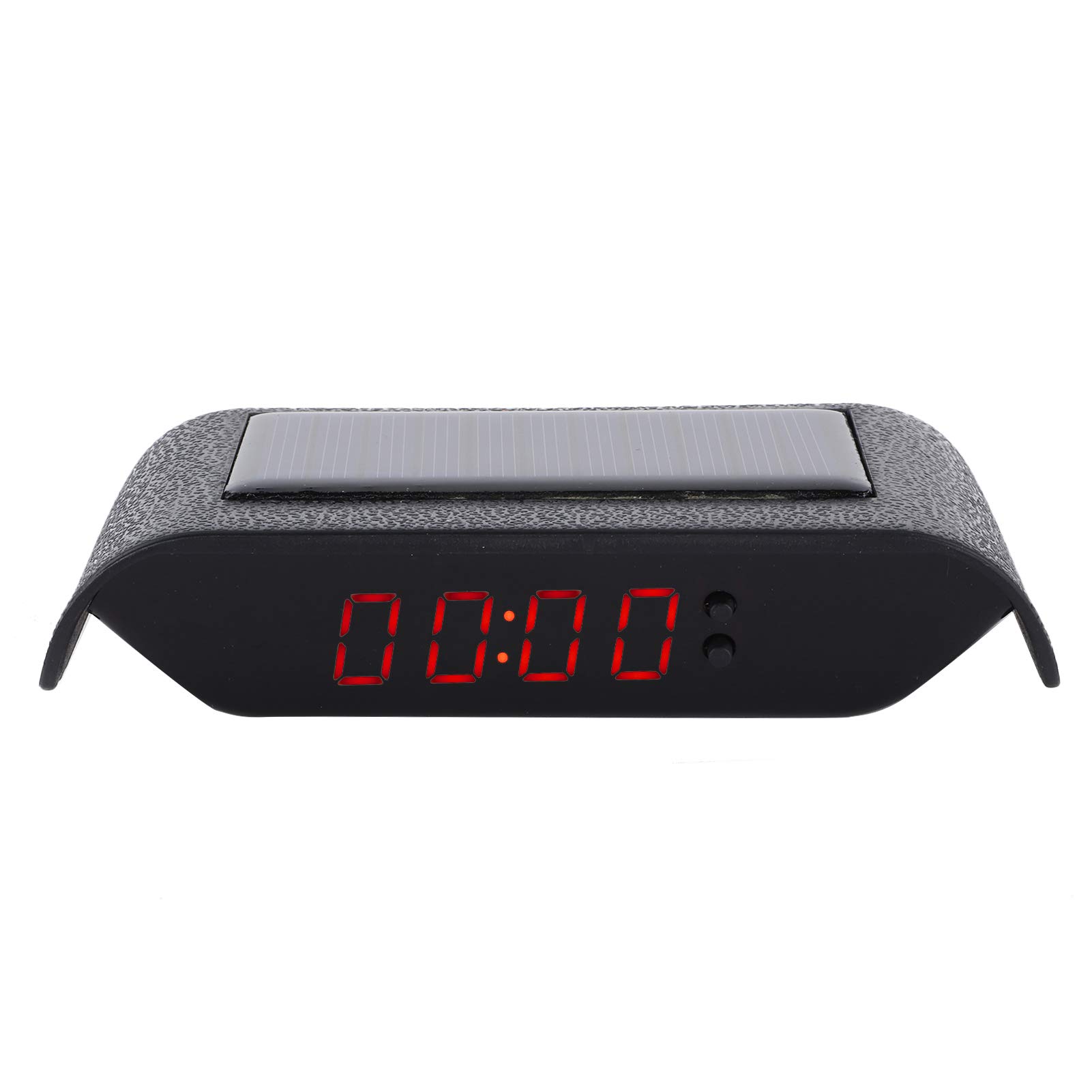Solar Powered Car Clock with Calendar - Easy to Install Digital Dashboard Accessory for Racer, Mechanic & Driver (Red LED Display) - Perfect for Road Trips, Commuting & Vehicle Maintenance