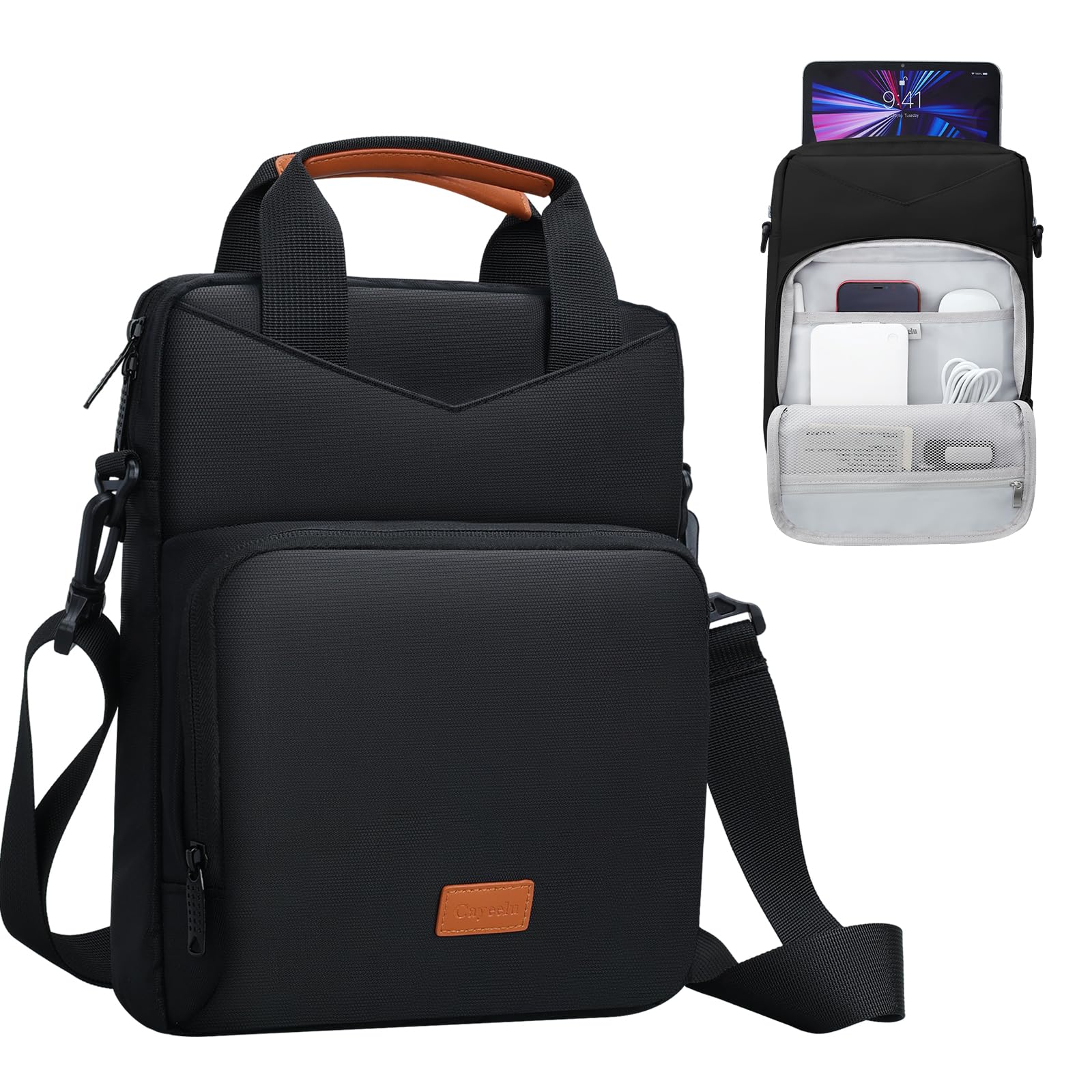 9-11 Inch Tablet Sleeve Case - Shockproof Padded Carrying Bag for iPad Pro 11 (M4), iPad 10.9 (10th Gen), iPad Air 11 (M2), Samsung Galaxy Tab S9/S8 - Lightweight Travel Protection with Adjustable Shoulder Strap (Black) | Perfect for Commuting, Business Trips & School Use