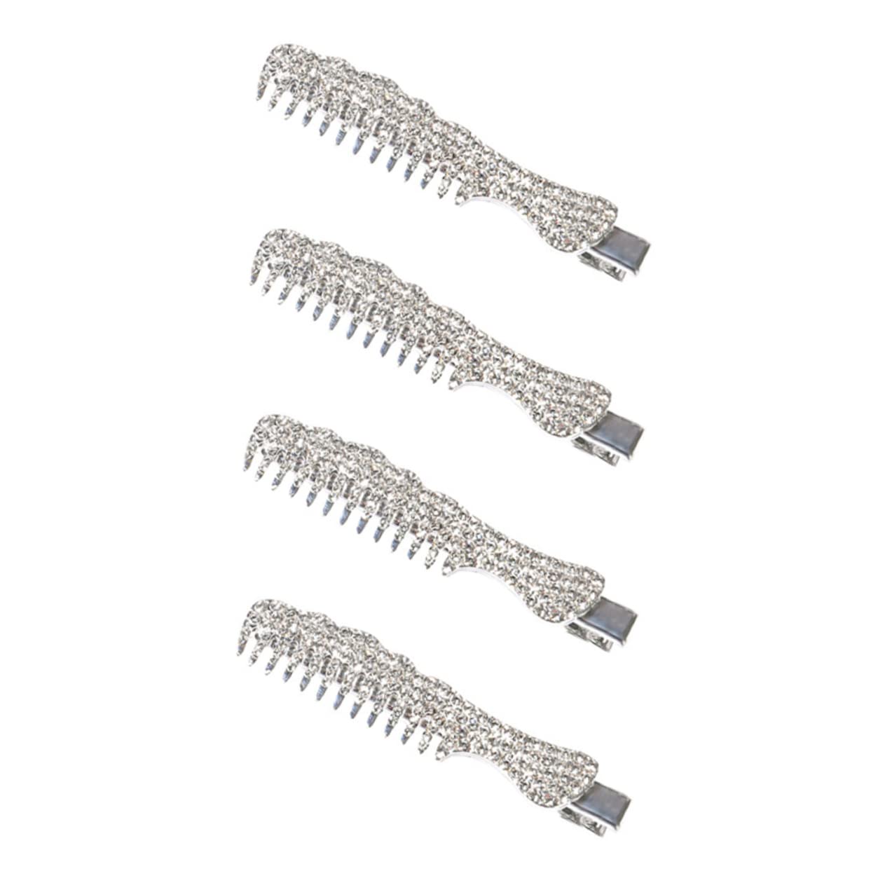Minkissy 4pcs Rhinestone Hair Clips for Women - Alloy Crystal Bridal Hairpins, Barrettes & Combs for Wedding, Party & Special Occasions
