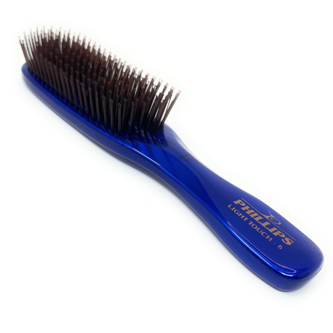 Philips Brush Light Touch 6 Gem Nylon Bristle Hair Brush - 9 Row Unisex Detangling Brush for Smooth & Shiny Hair | Perfect for Daily Styling, Salon Use & Travel
