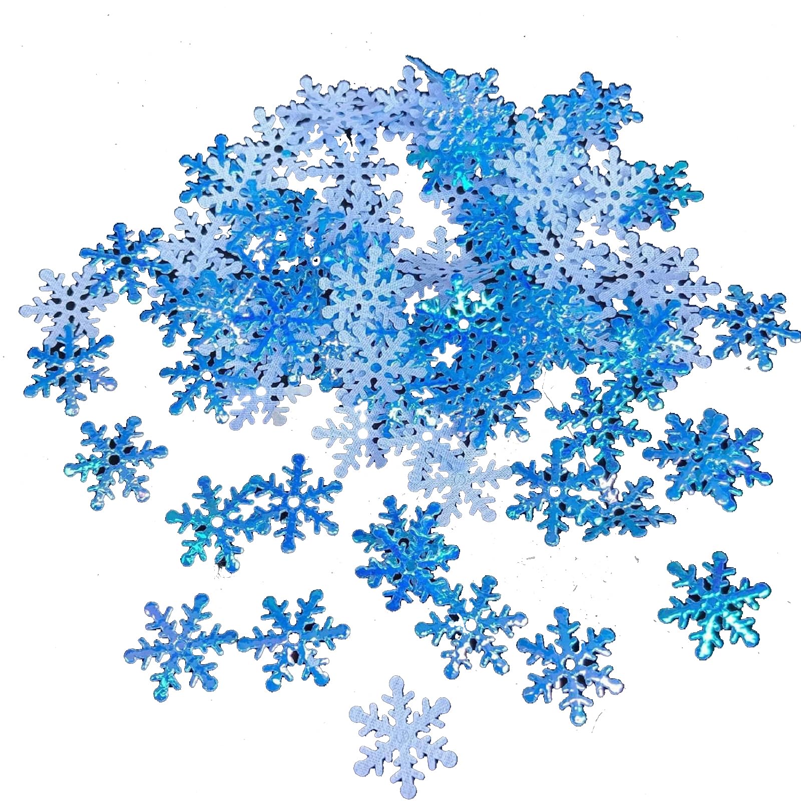 300Pcs Blue Snowflake Confetti - Winter Christmas Party Decorations for Wedding, Birthday, Holiday & Table Scatter (0.79